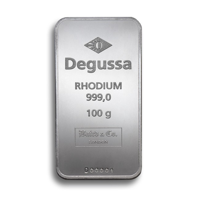 Degussa Goldhandel Rhodiumbarren 100 g