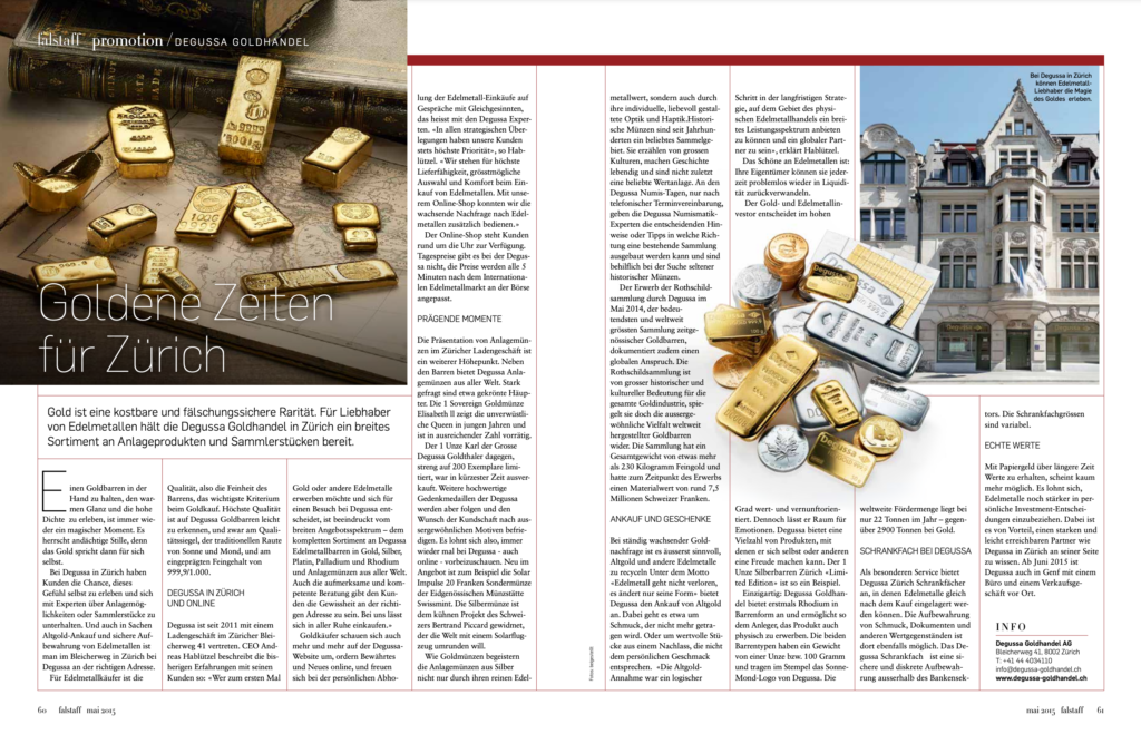 Degussa Goldhandel Falstaff Ausgabe 04 2015